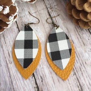 Handmade faux leather earrings